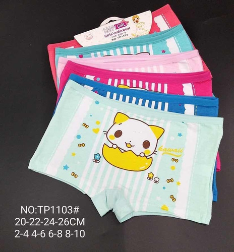 Imagen 2 de 6 de Pack 12 Pantaletas Algodón Niña Calzón Talla 2-10
