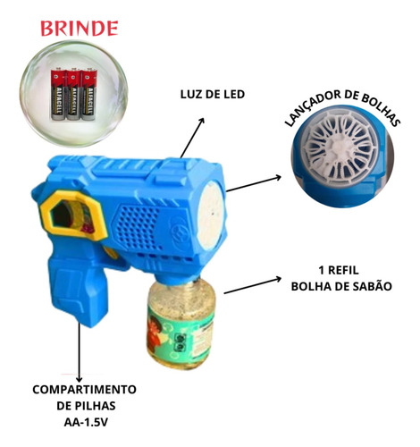 Kit Com 8 Máquinas Lança Bolha Sabão Arminha Casamento Festa Azul