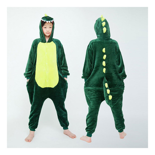 Dinosaurio Verde Pijama Mameluco Disfraz Niño Niña