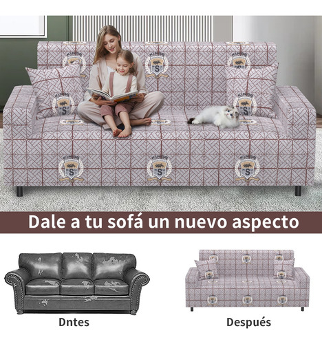 Protector Cubre Sala Ajustable Stretch Fit Elástico 3 Piezas