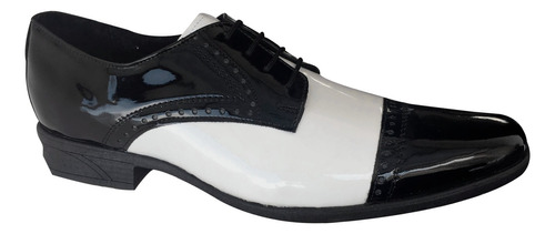 Zapato De Charol Negro/blanco Zanthy Shoes Mod 300