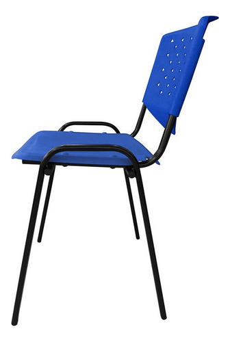 Silla Económica Plástica Apilable Campbell X4 Estructura De La Silla Azul