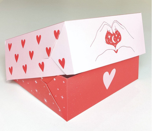 10 Cajas Para  Pasteleria San Valentin 22x22x9 