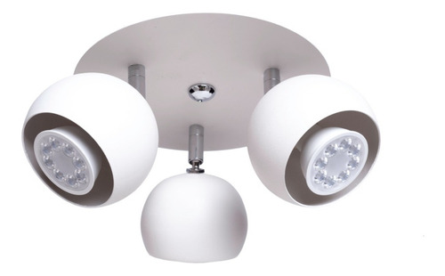 Imagen 5 de 10 de Plafon Spot Bocha 3 Luces Movil Apto Ventilador C/ Lamp Led