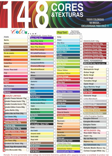 Papel Color Plus A4 - 180g Com 200 Folhas