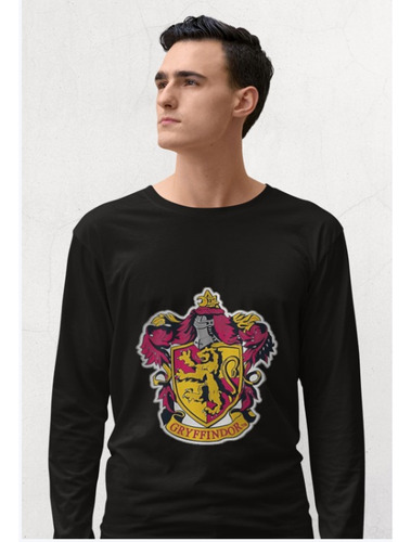 Polera Larga Harry Potter Escudo Griffindor Mago Estampado