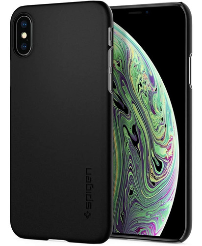 Spigen Thin Fit Compatible Con Funda iPhone X - Matte Black