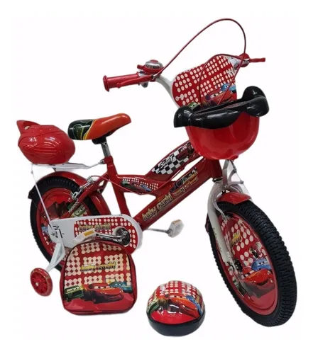 Bicicleta Niño 16 Pulgadas Cars 5-7 Años - Rojo