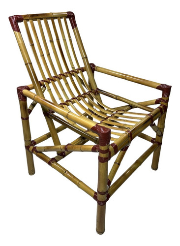 Poltrona Decorativa Em Bambu Vime Para Varanda Lazer