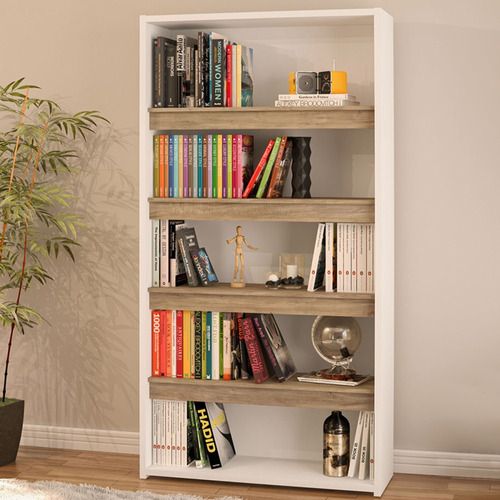 Estante Para Livros Shantou 4 Prateleiras Branco/legno