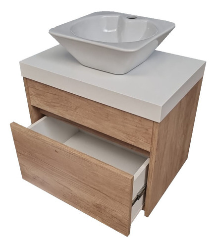 Mueble Para Baño Colgante De 60 Con Mesada De Folding.