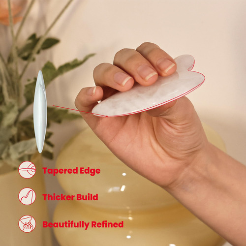 Gua Sha De Jade Blanco Para Masaje Facial Y Cuidado