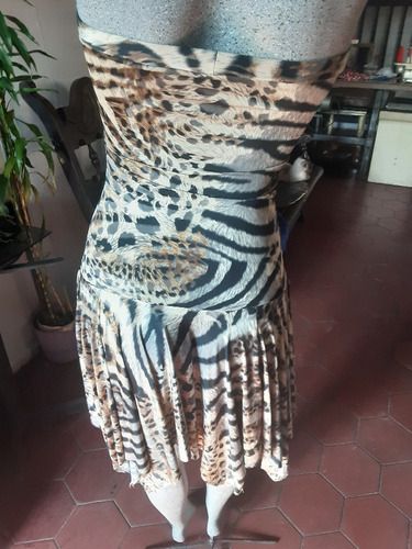 Vestido De Licra Estampado De Tigre Talla S 1 Solo Uso