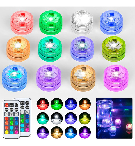 Luces Led Sumergibles Control Remoto, Velas Sin Llama M...