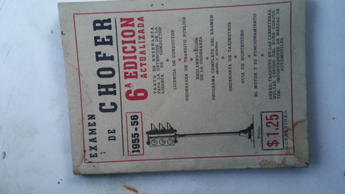 Antiguo Libro Exanen De Chofer De Los Años 1955/6