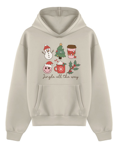 Sudadera Con Capucha Y Cangurera Jingle Bells Navidad Holida