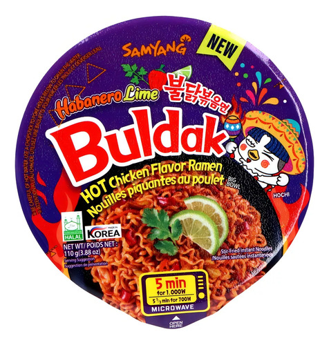 Habanero Limón Ramen Coreano Instantáneo Bowl 110 G.