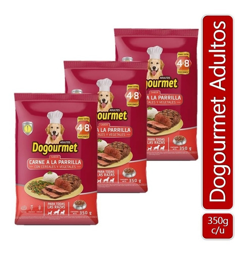 Alimento Para Perros Dogourmet Adultos 350 Gr X3 Uds