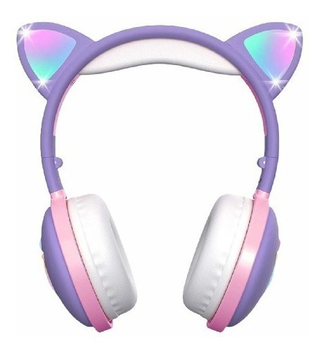 Audífonos Inalámbricos Diadema De Gato P/niños G&f Audio Hd