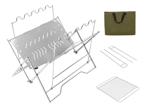 Parrilla De Acero Inoxidable Plegable Para Barbacoa, 3 A 6 U