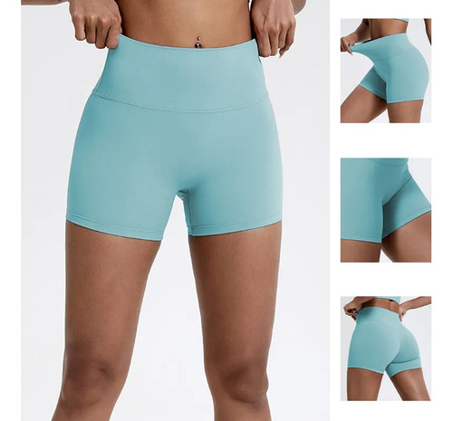 Shorts Deportivos Mujer Licra Corte Alto Ajuste Perfecto Gym