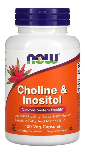 Imagem 1 de 4 de Colina & Inositol, Importado Now Foods - 100 Cáps