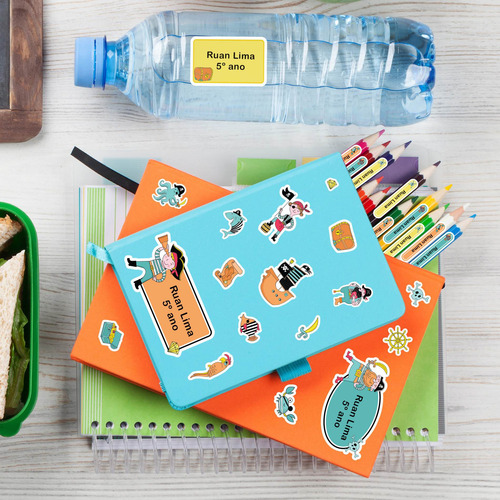 Imagem 2 de 3 de Etiquetas Escolares Personalizadas Pirata Kit Jumbo