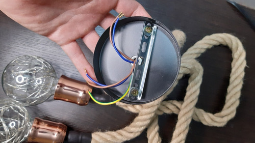 Imagen 3 de 4 de Lámpara Portalampara Colgante De Bombillos Vintage De Cuerda