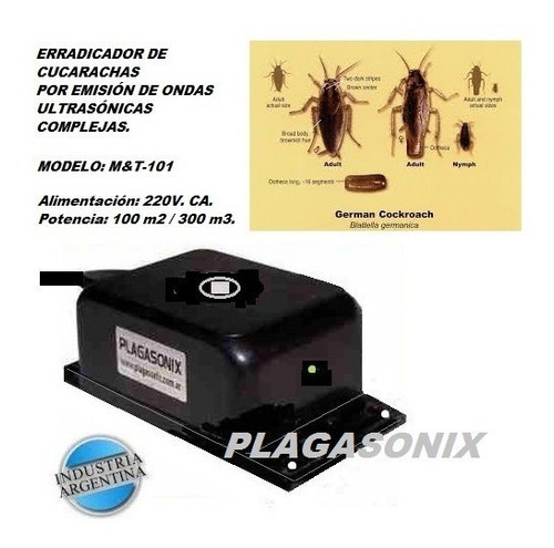 Imagen 3 de 9 de Plagasonix Erradicador Cucarachas M&t-101 Ind. Argentina