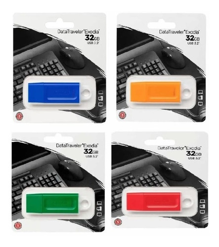 Memoria Usb Kingston Datatraveler Exodia 32gb 3.2  Colores 