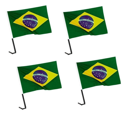 Bandera país Brasil verde y amarillo Buono Importadora Carro de 30cm x 21cm pack por 12