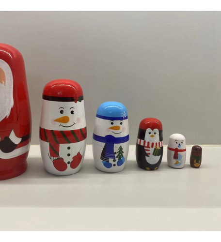 5 Muñecas Matrioska Navideñas Tradicionales Coleccionables