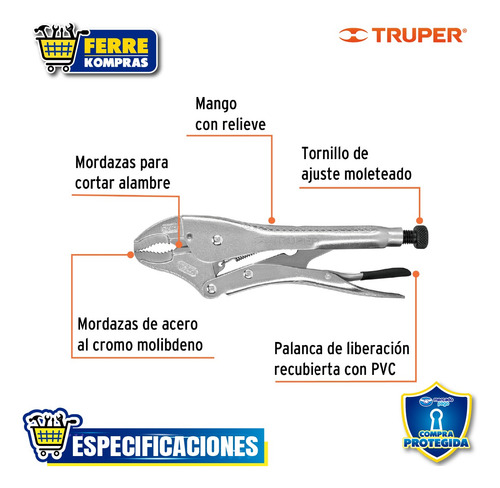Pinza De Presión 10 Mordaza Curva, Trup