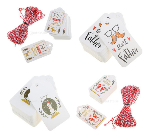 3 Paquete De 6x50 Etiquetas De Navidad En Papel 3 Piezas