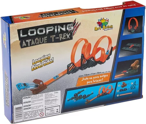 Pista Looping 360° Dinossauro Ataque T-Rex Braskit 0403