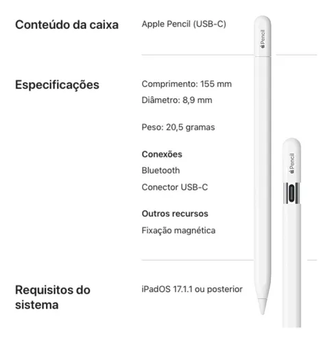 Apple Pencil Usb-c Original Lacrada Garantia 1 Ano A3085 New