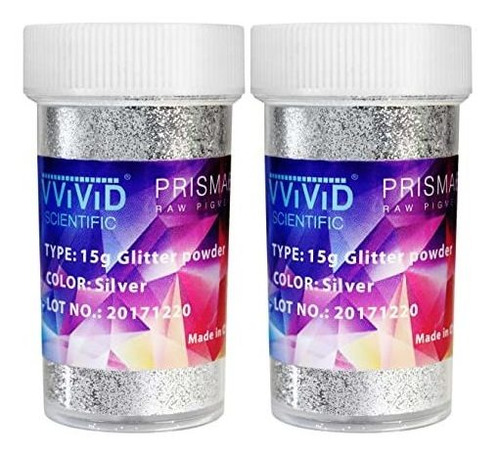Vvivid Prisma65 Polvo Metálico Plateado Con Purpurina, 15 G,