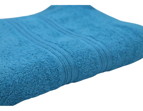 Juego 3 Toalla De Baño Grande Cuerpo Completo Algodón Suave Color Azul Claro 2 Rayas