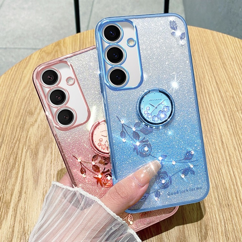 Funda Con Brillo Y Flores Eternas Para Samsung, Con Soporte