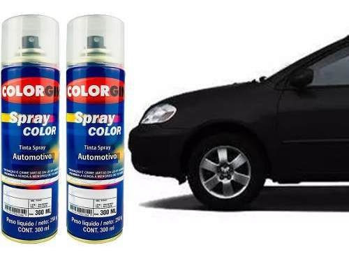 Tinta Spray Automotiva Toyota Preto Perola 205 + Verniz 