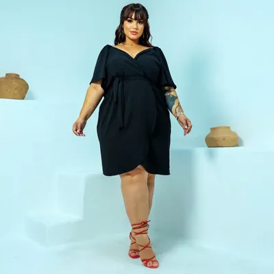 Vestido Feminino Envelope Duna Plus Size Transpassado