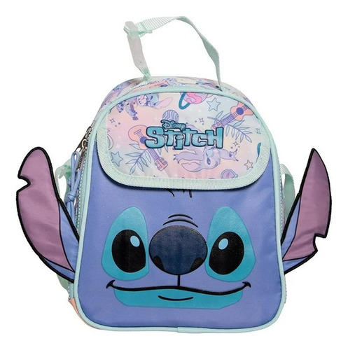 Lonchera Escolar Infantil Ruz Stitch Azul Claro Stitch Con Orejas