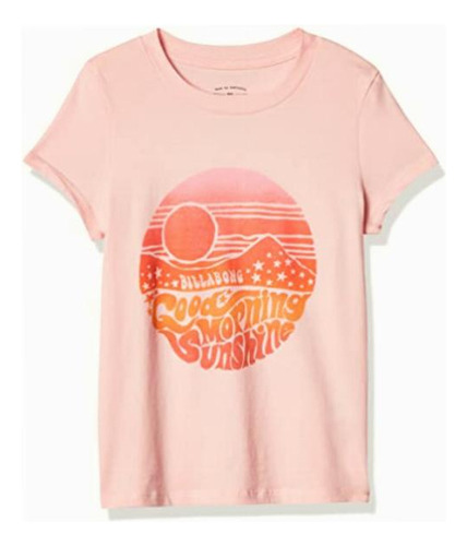 Billabong Camiseta Gráfica Para Mujer, Sol De Lluvia Rosa, Color Sol De Lluvia Rosa