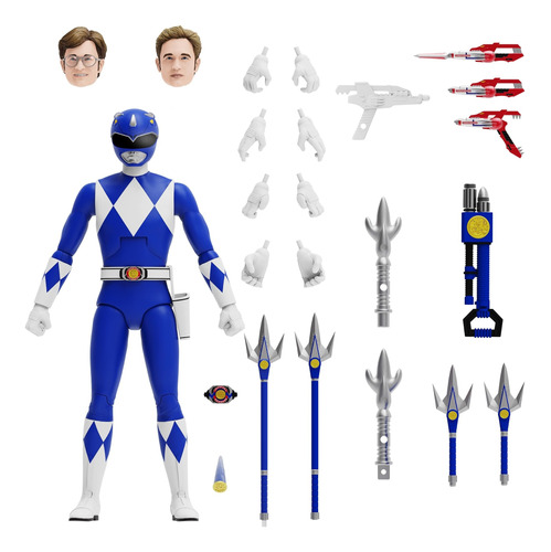 Figura Power Rangers Blue Ranger Super 7 Ultimates 18cm