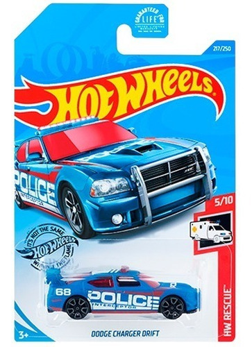 Hot Wheels Auto De Policia Dodge Charger Drift Esc1:64 Cadia