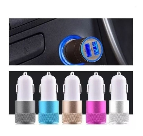 Imagen 2 de 5 de Cargador Doble Usb Auto 12v Camioneta Carga Rap-lent Dorado