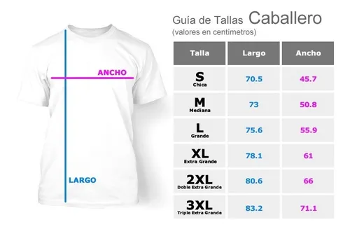 Que talla es la s en playera de hombre sales