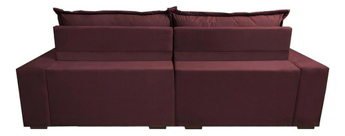 Sofá Retrátil 2,32m Pocket Cama Inbox Supreme Suede Vinho