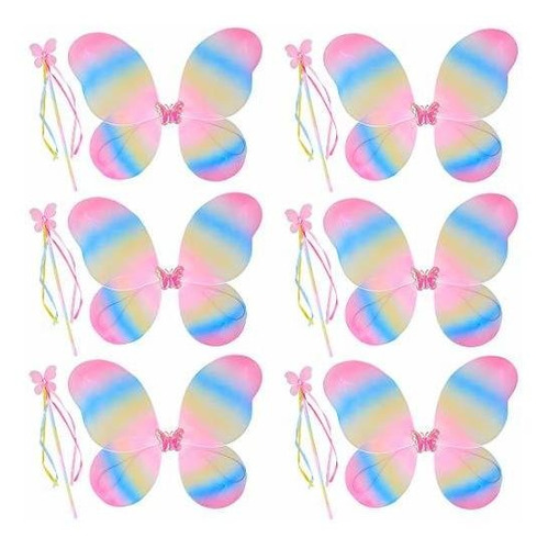 Accesorios Disfraces Niña Kilofly 6 Sets Princess Fairy Wing