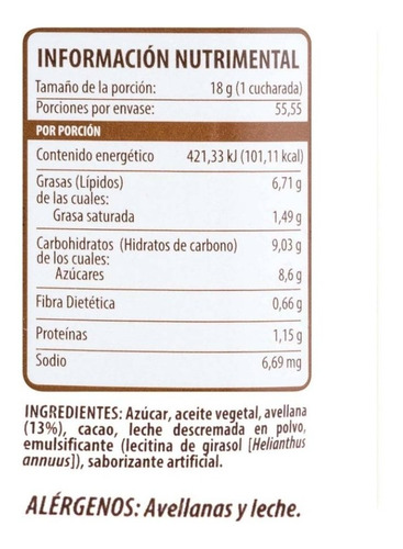 Crema De Avellana